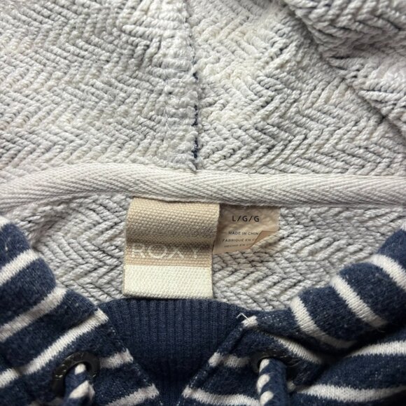 Roxy Women's Blue White Striped Pullover, Size L, Hoodie, Casual - Picture 7 of 9